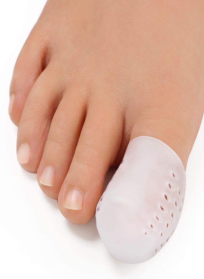 Promifun Gel Big Toe Caps, 12 Pack Toe Protectors for Women, Silicone Toe Covers Sleeves for Men, Blisters, Corns, Friction Pain Relief (Breathable, Big) - Image 1